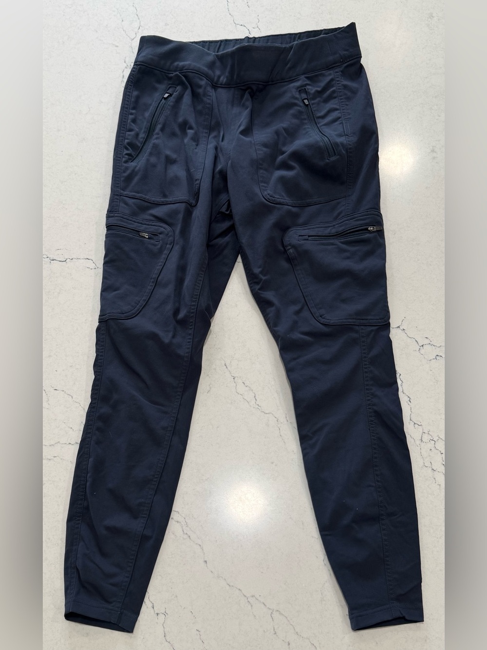 The North Face Blue Cargo Pants Women's Mediun Regular Fit Zip Pockets Logo